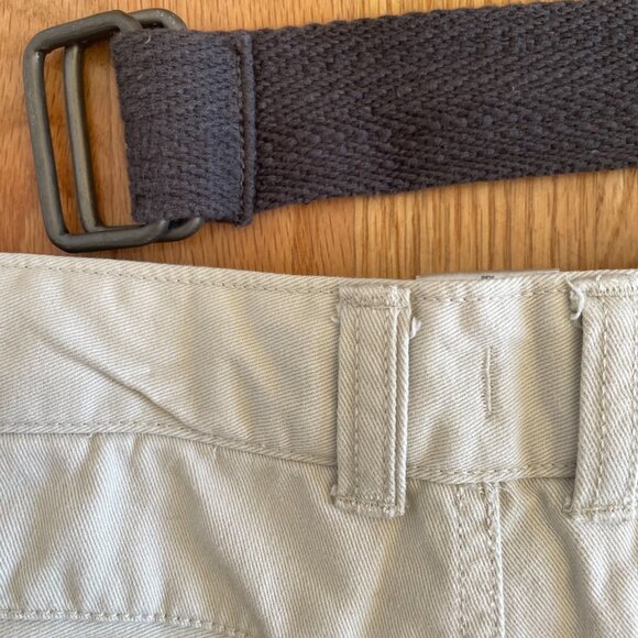 Faded Glory Khaki 100% Cotton Cargo Shorts with Belt Boys Size 14 - Picture 4 of 12